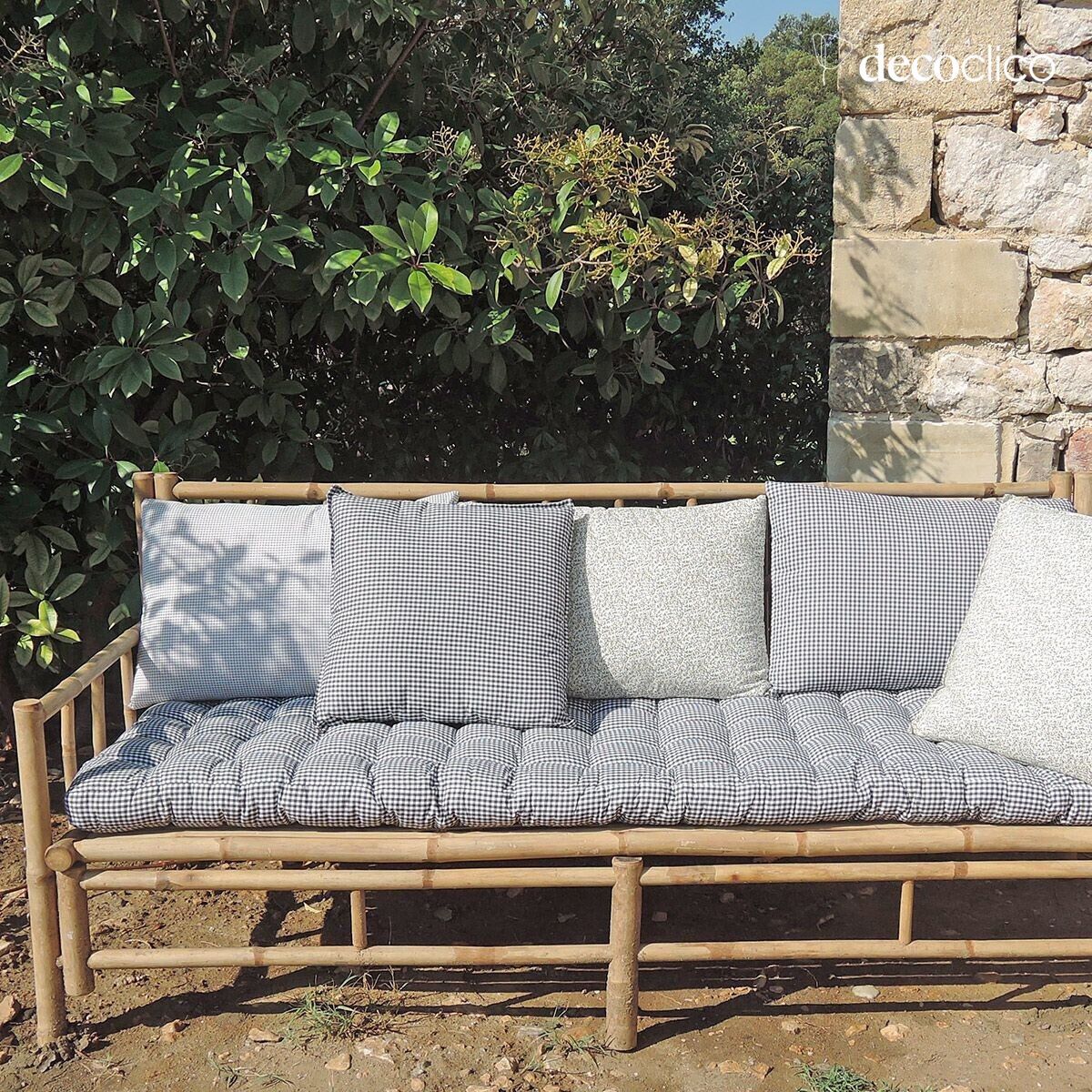 Matelas de sol coton imprimé motif vichy 60 x 170 cm Romy