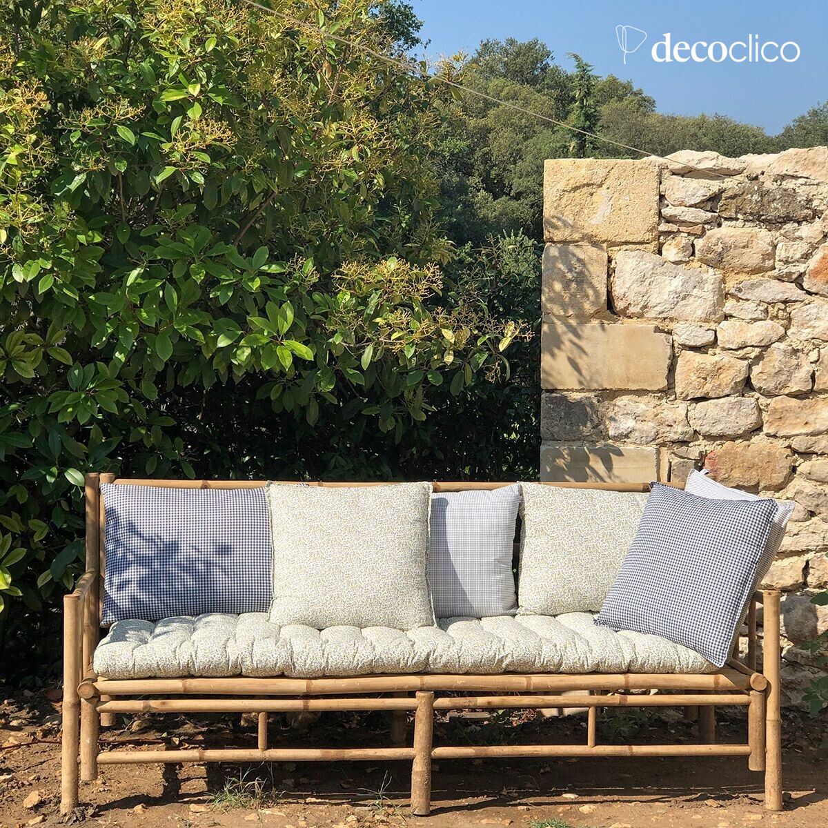 Matelas de sol en coton imprimé motif blanc et fleuri 60 x 170 cm Romy