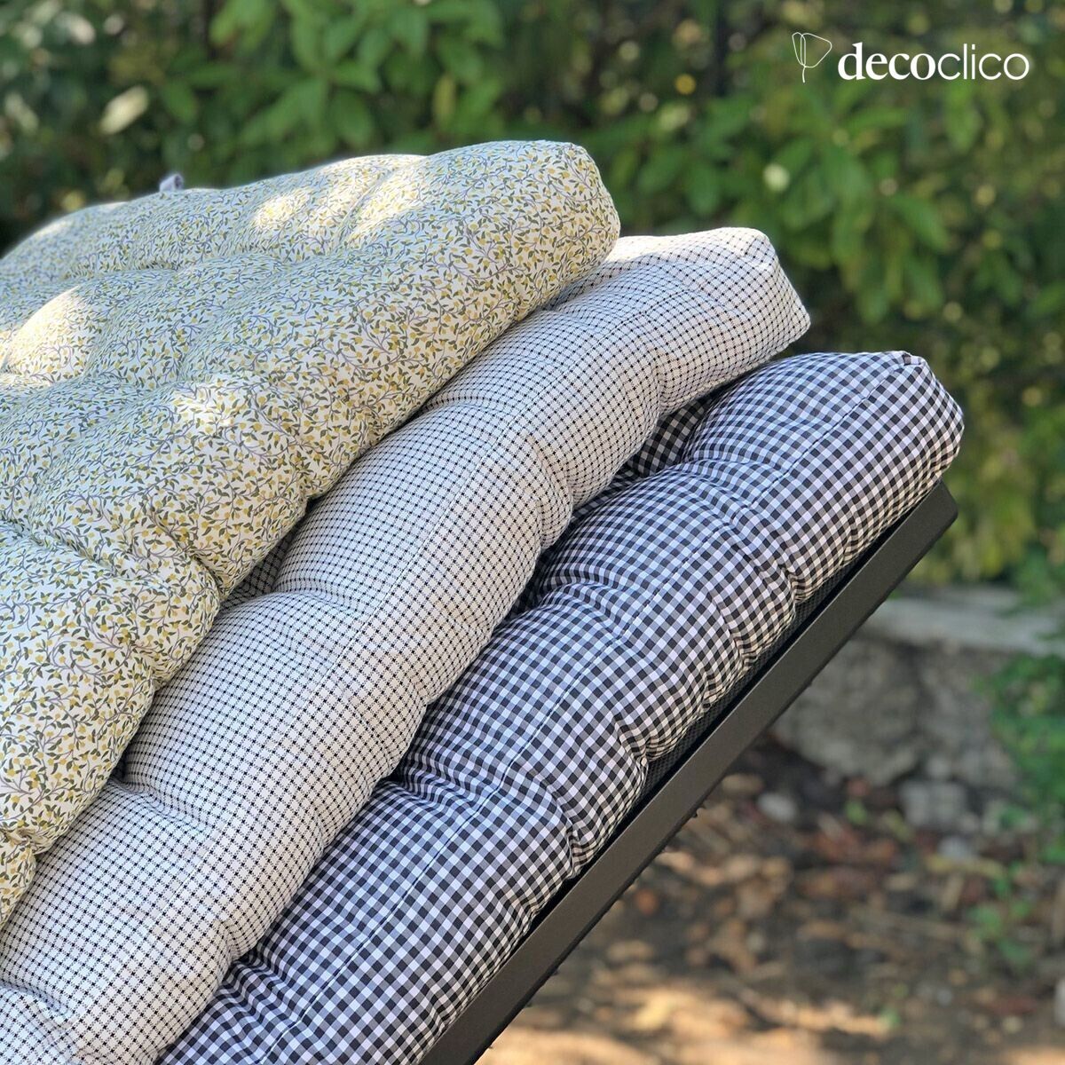 Matelas de sol en coton imprimé motif quadrillé Romy 60 x 170 cm