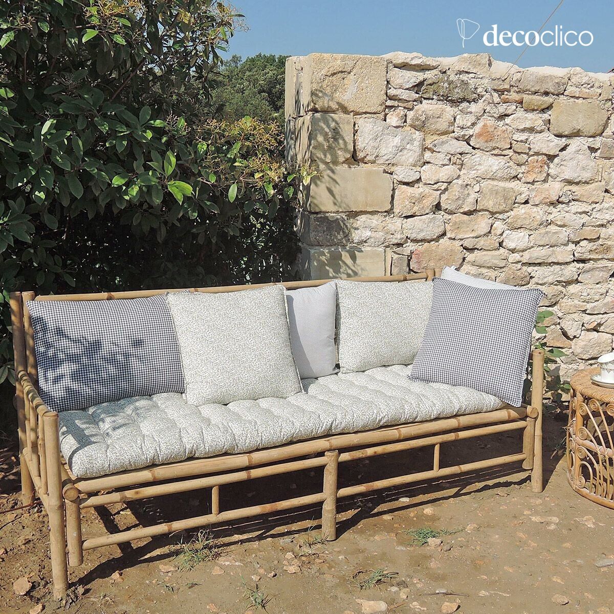 Materassino in cotone stampato con motivo bianco e floreale 60 x 170 cm Romy