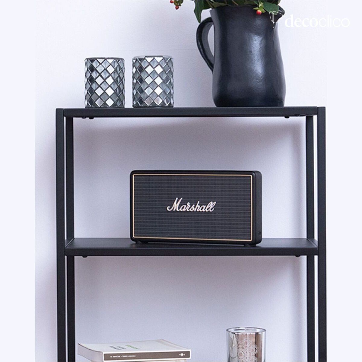Matt black metal bookcase shelf Bricklane