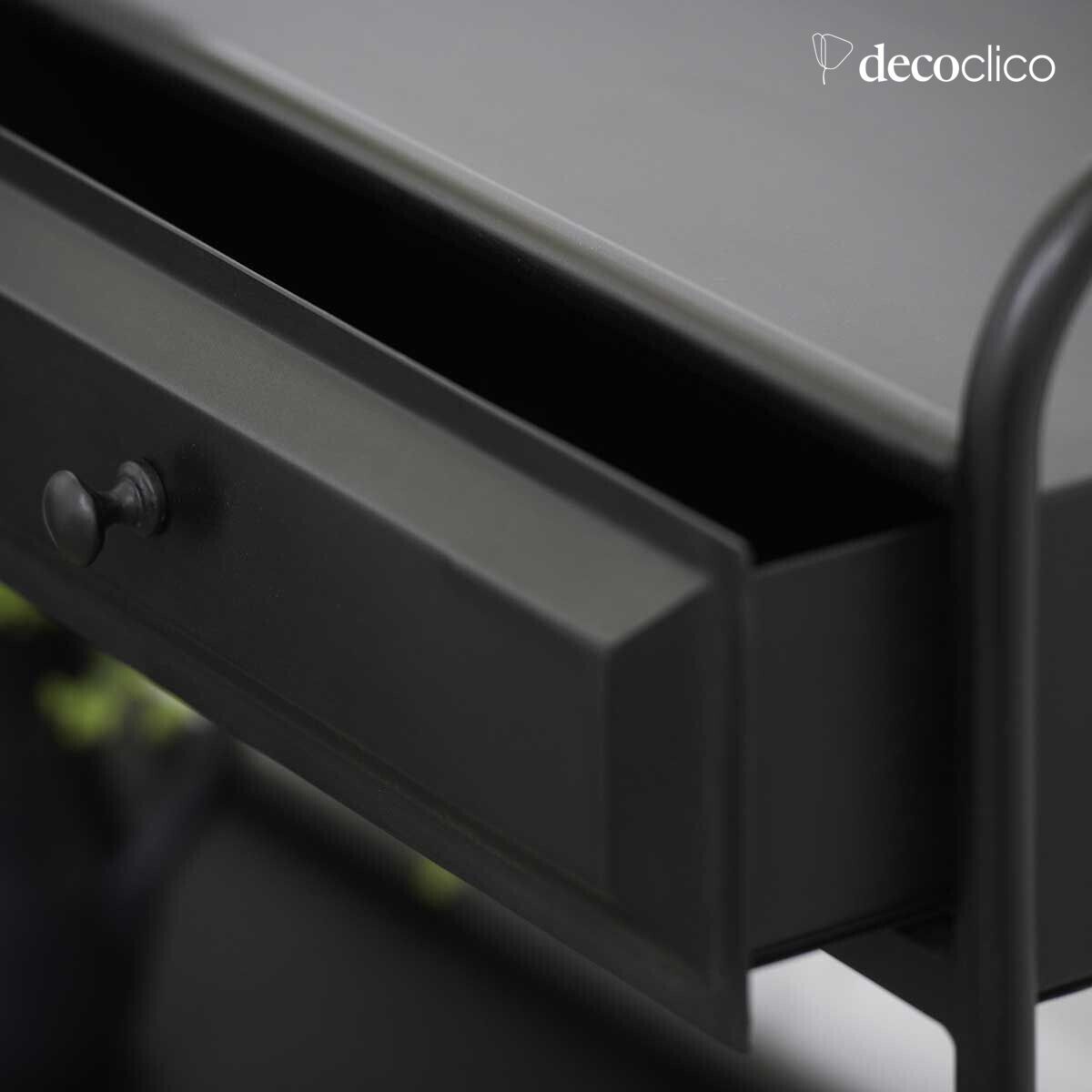 Matt black metal console with 4 drawers Bonnie