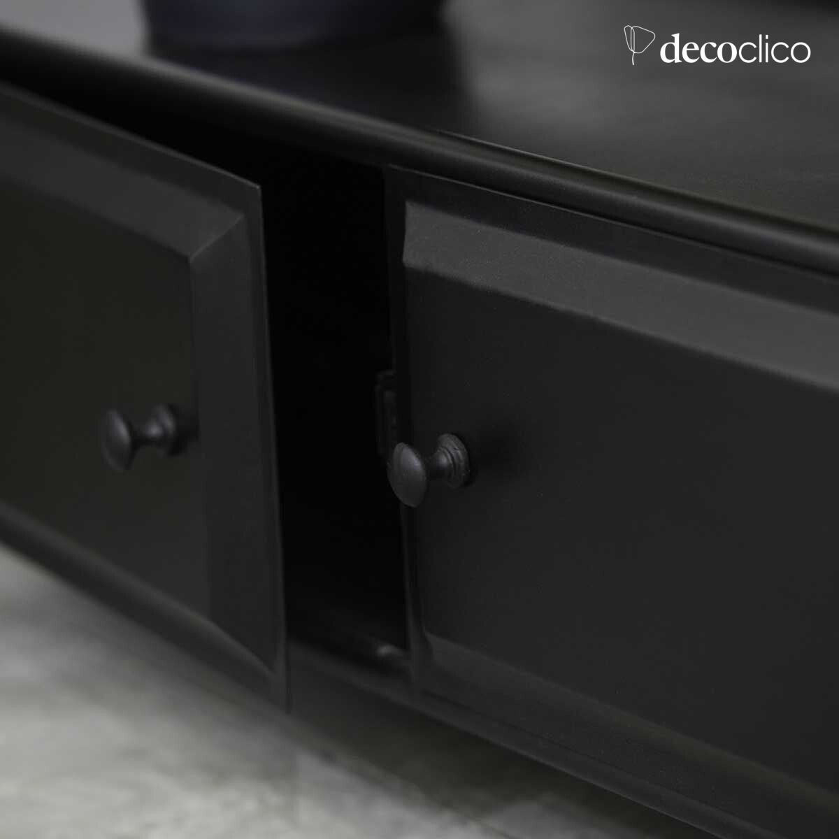 Matt black metal console with 4 drawers Bonnie