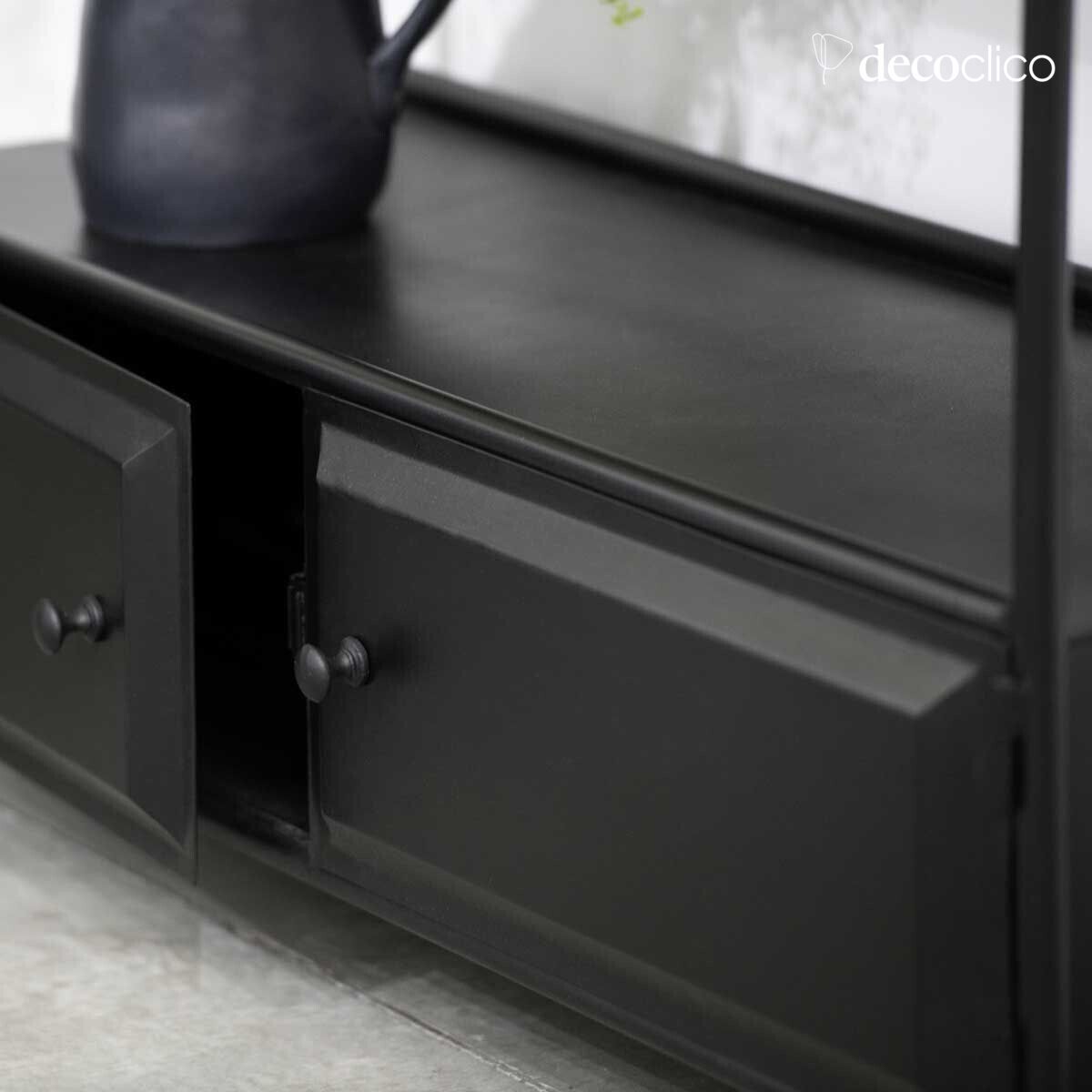 Matt black metal console with 4 drawers Bonnie