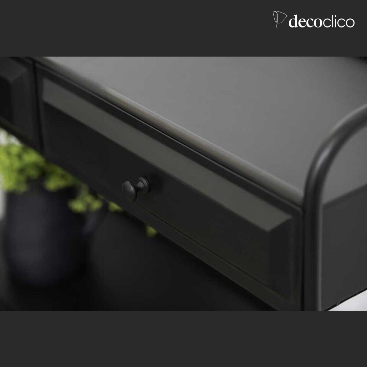 Matt black metal console with 4 drawers Bonnie