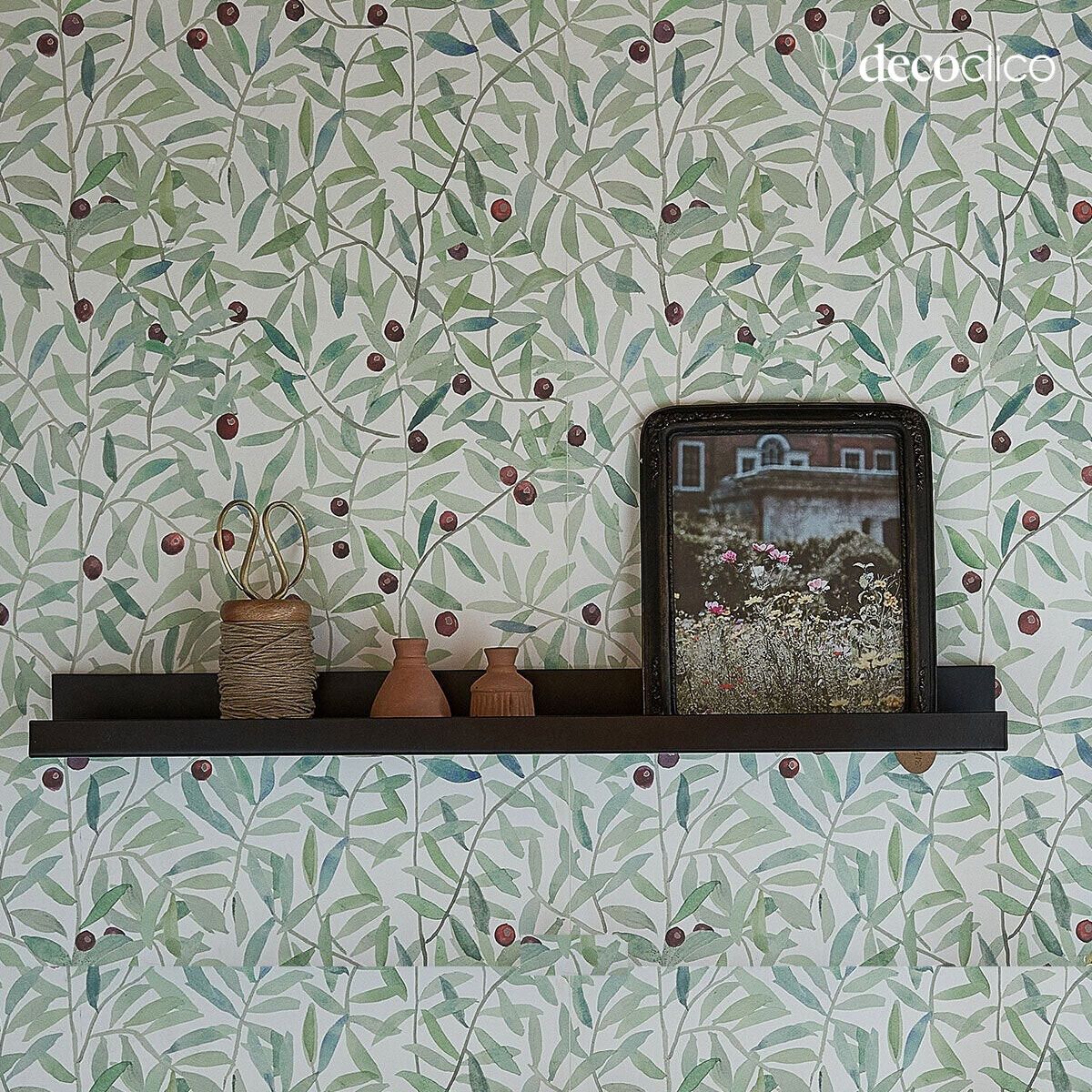 Matt black metal picture frame shelf 60 cm