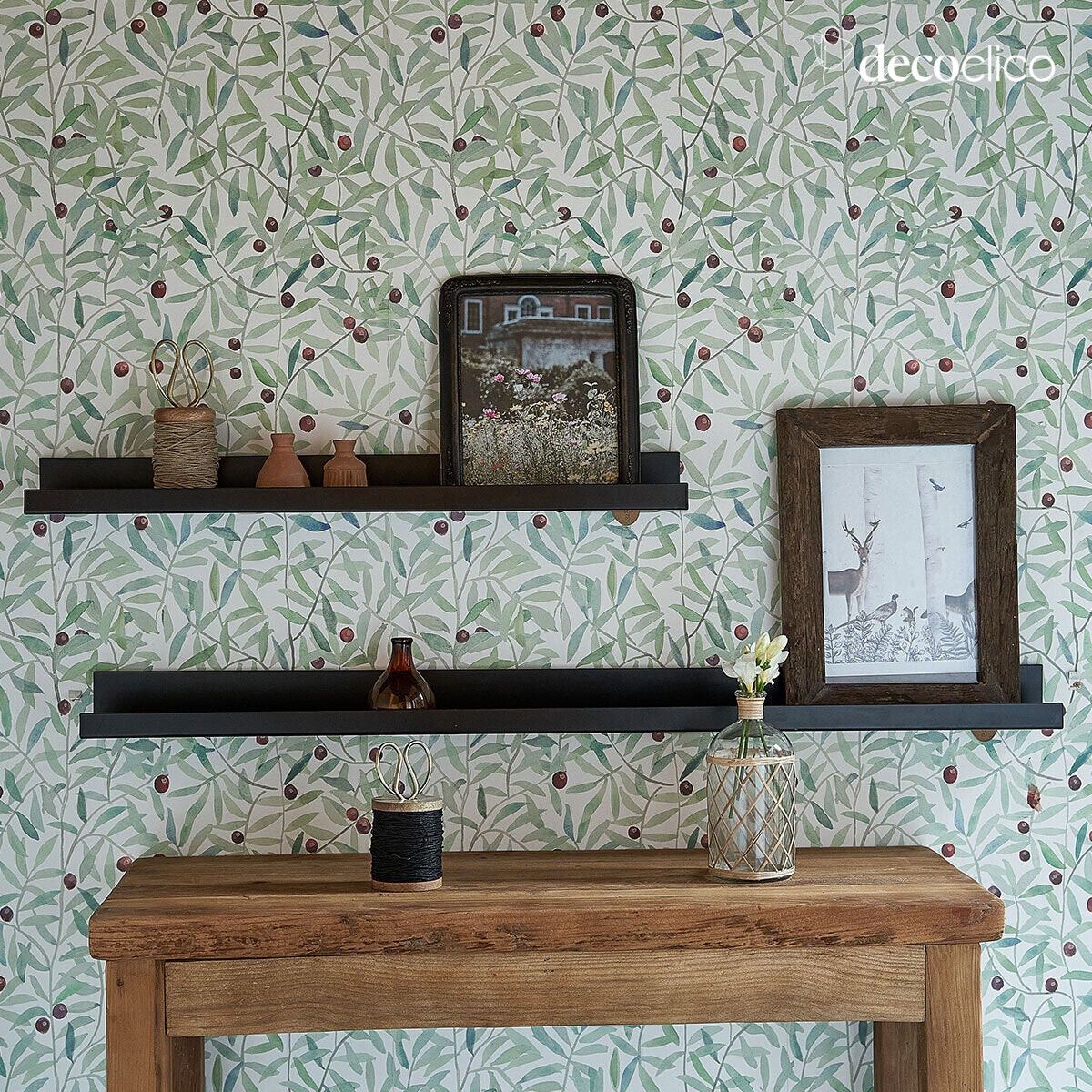 Matt black metal picture frame shelf 60 cm