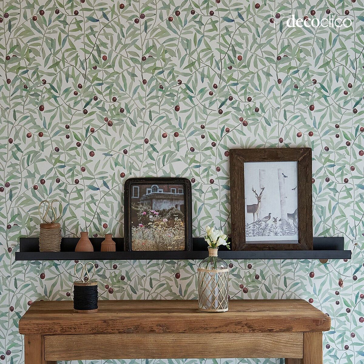 Matt black metal picture frame shelf 60 cm