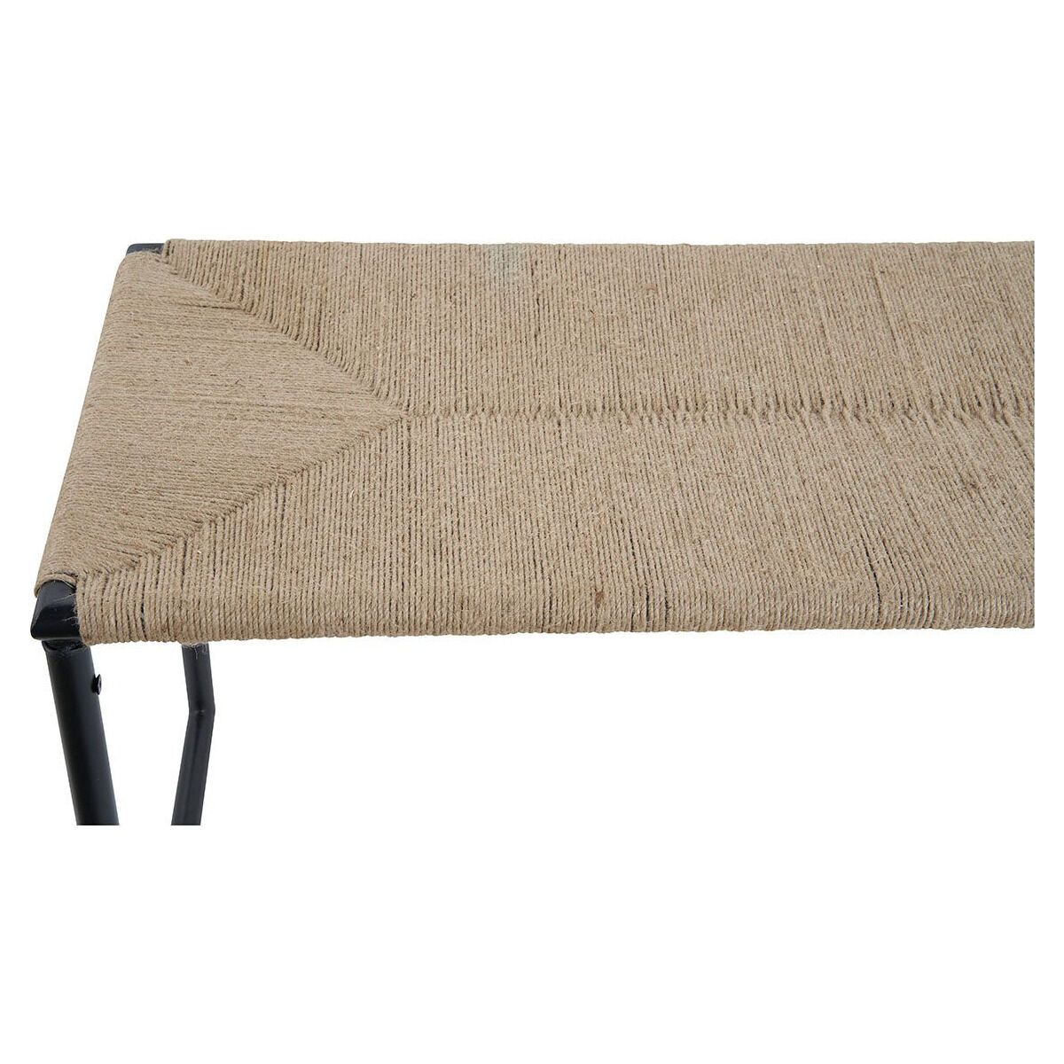 Matzwarte metalen en touw bedbank