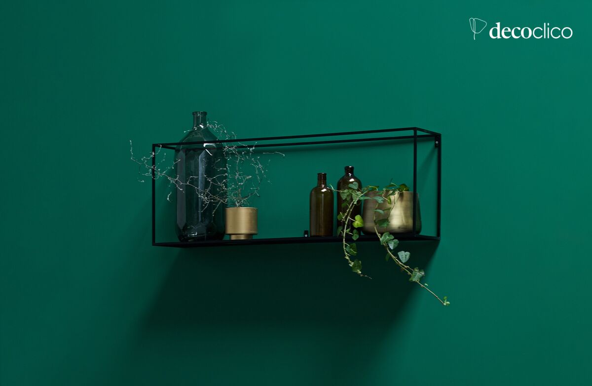 Meert black wire metal wall shelf - 100 x 35