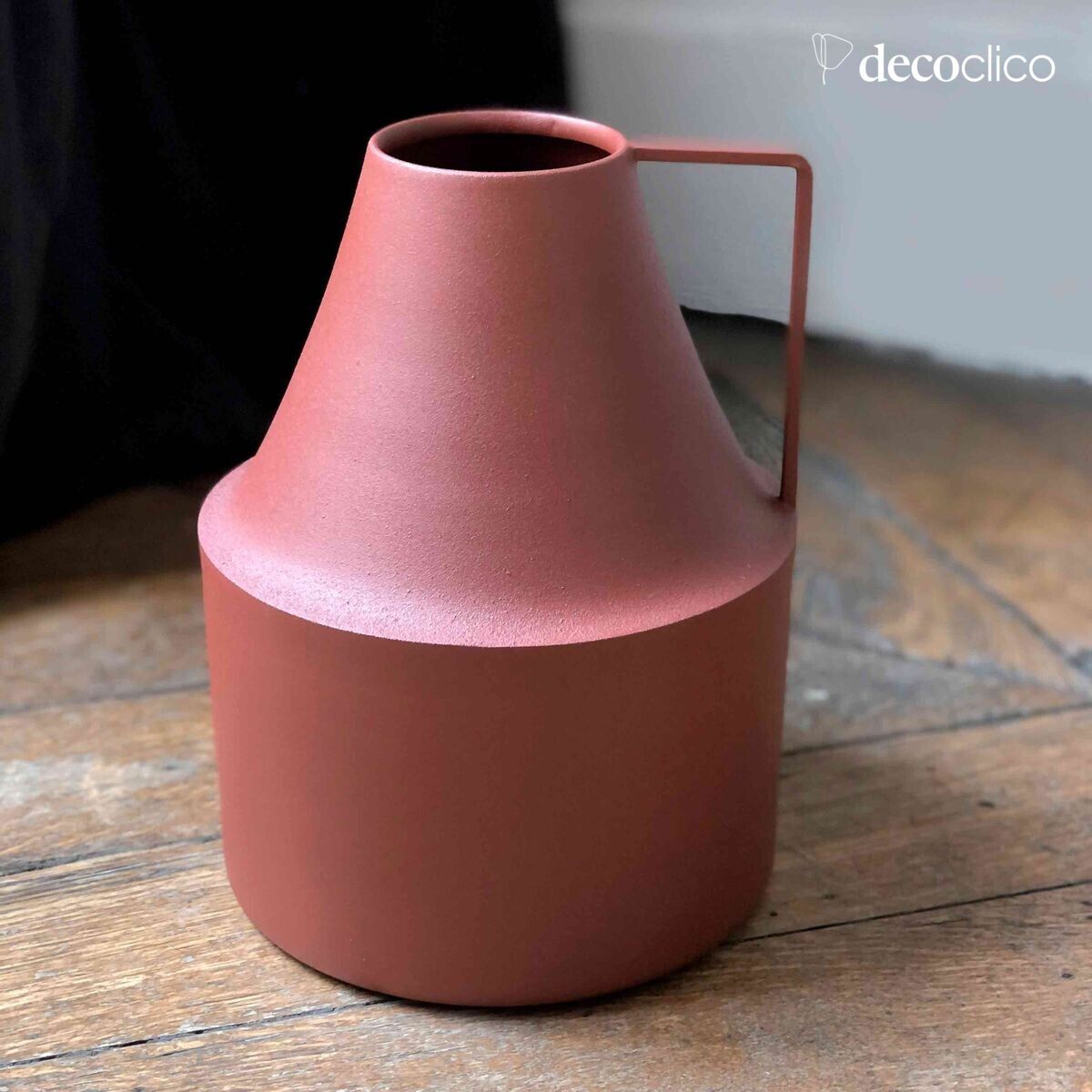 Melkkan vaas in terracotta metaal H25 cm Tosca