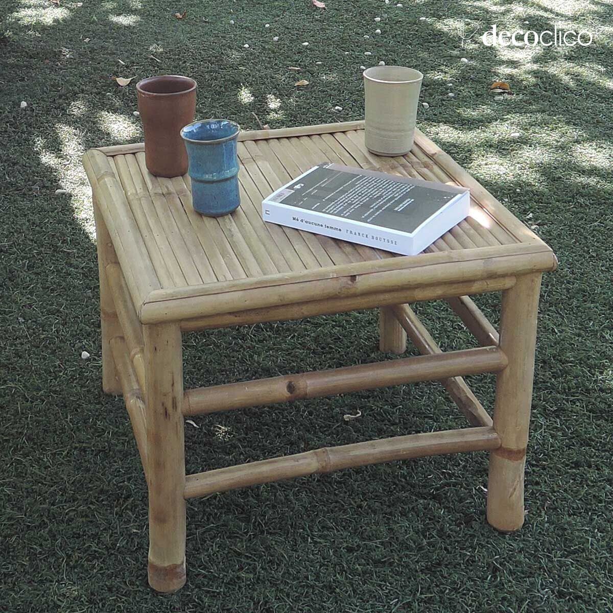 Mesa de centro cuadrada de bambú natural Taman