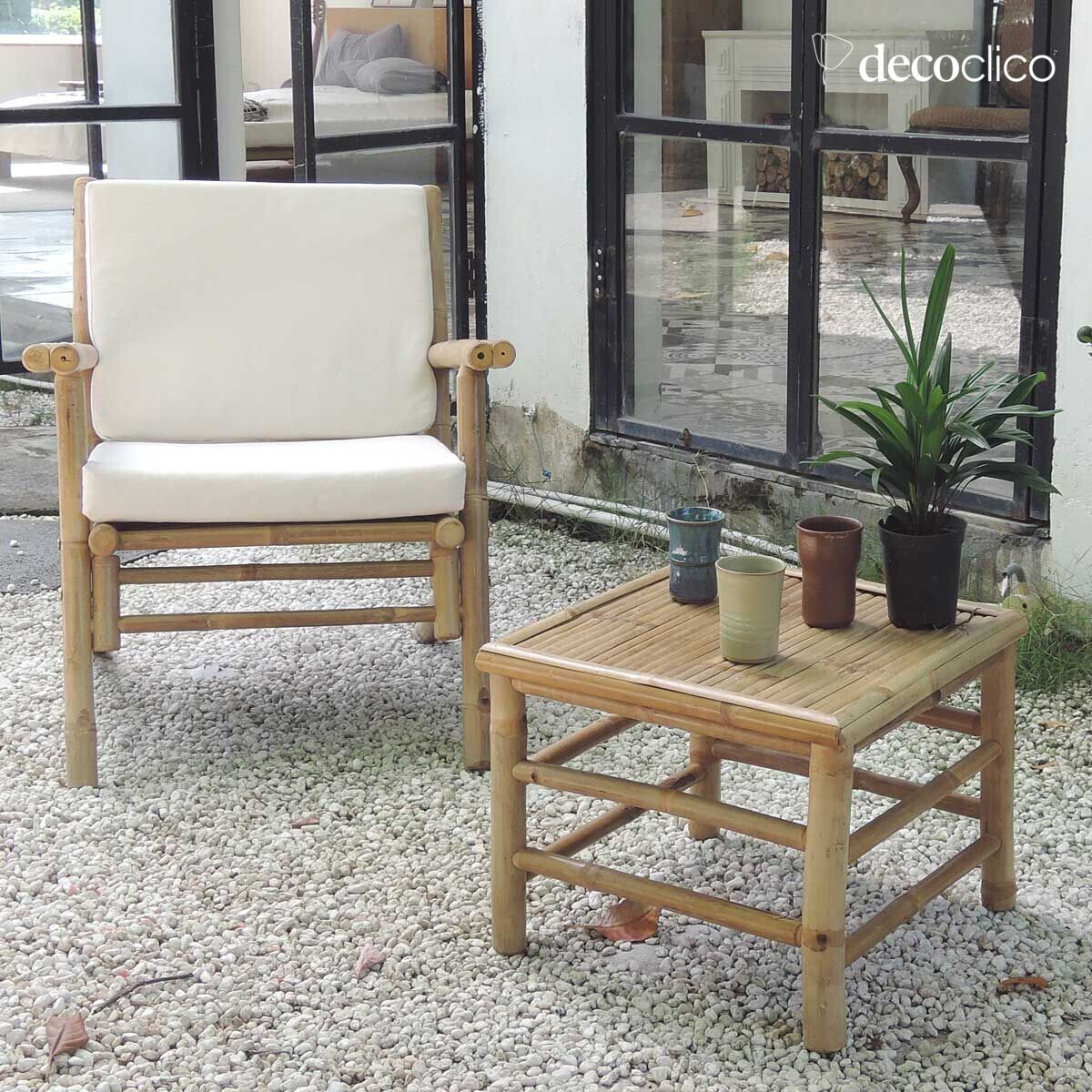 Mesa de centro cuadrada de bambú natural Taman