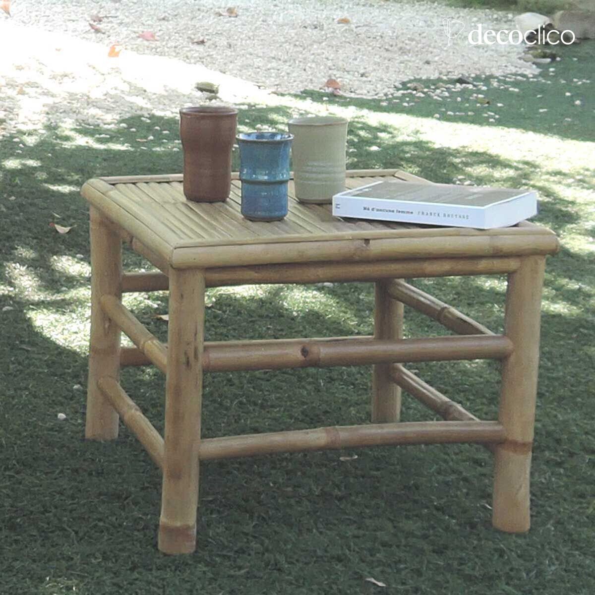 Mesa de centro cuadrada de bambú natural Taman