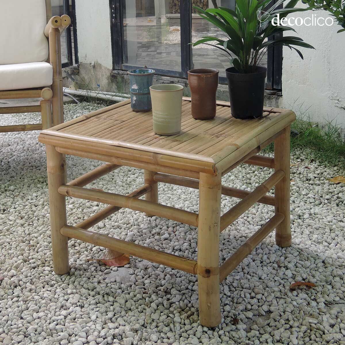 Mesa de centro cuadrada de bambú natural Taman