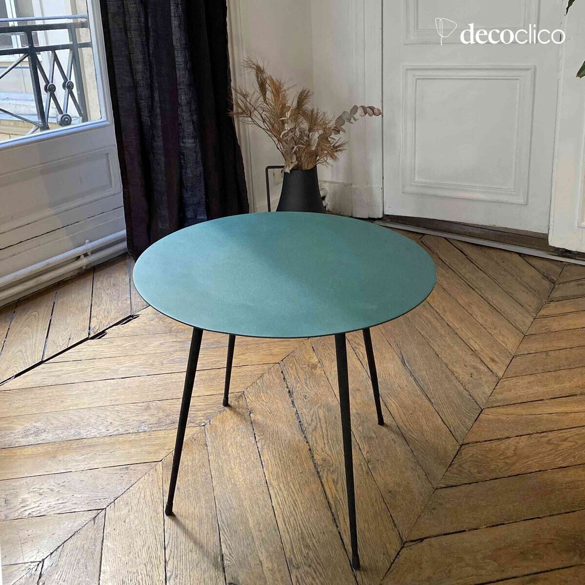 Mesa de centro D 55 cm en metal verde bosque Tosca