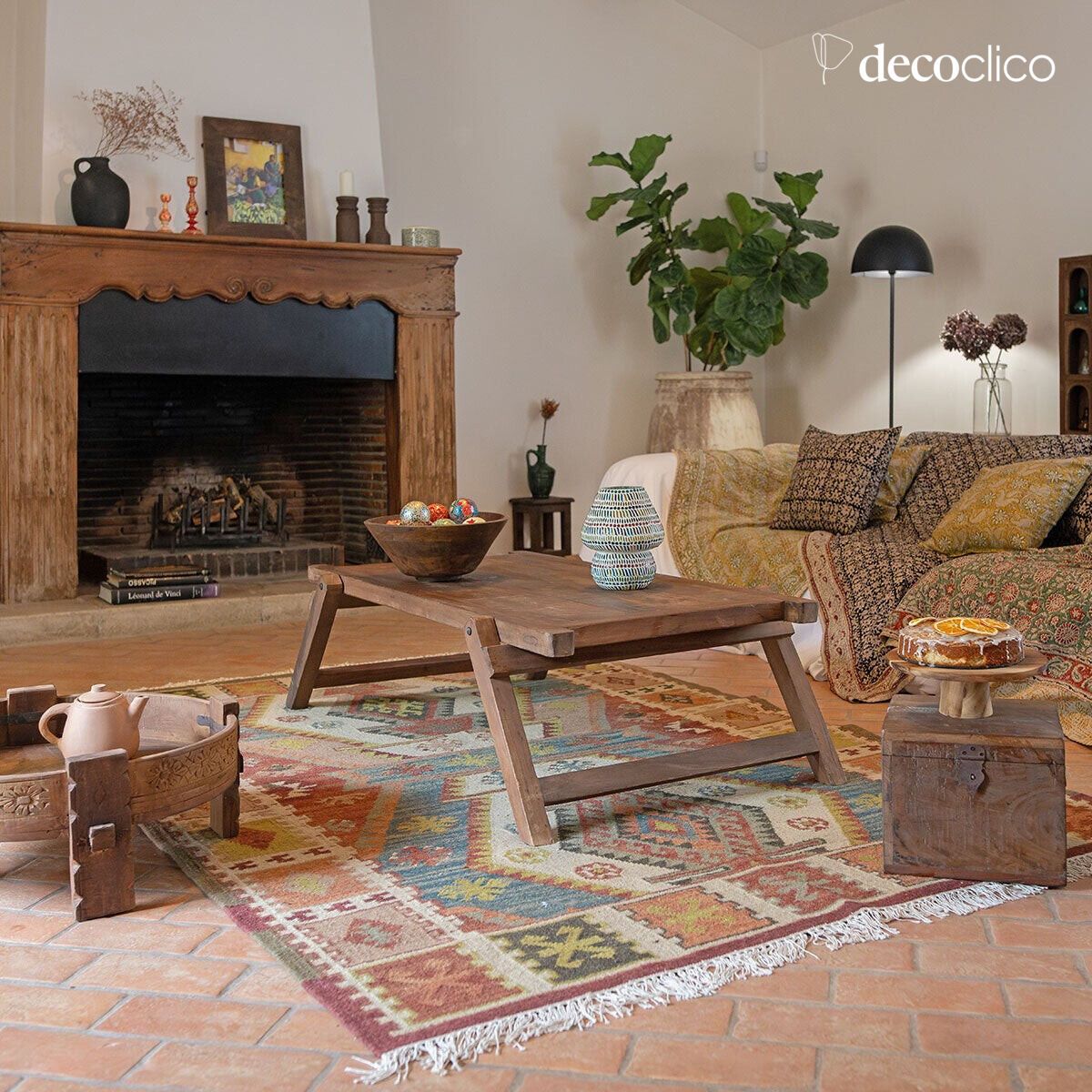 Mesa de centro plegable de madera reciclada Pamir