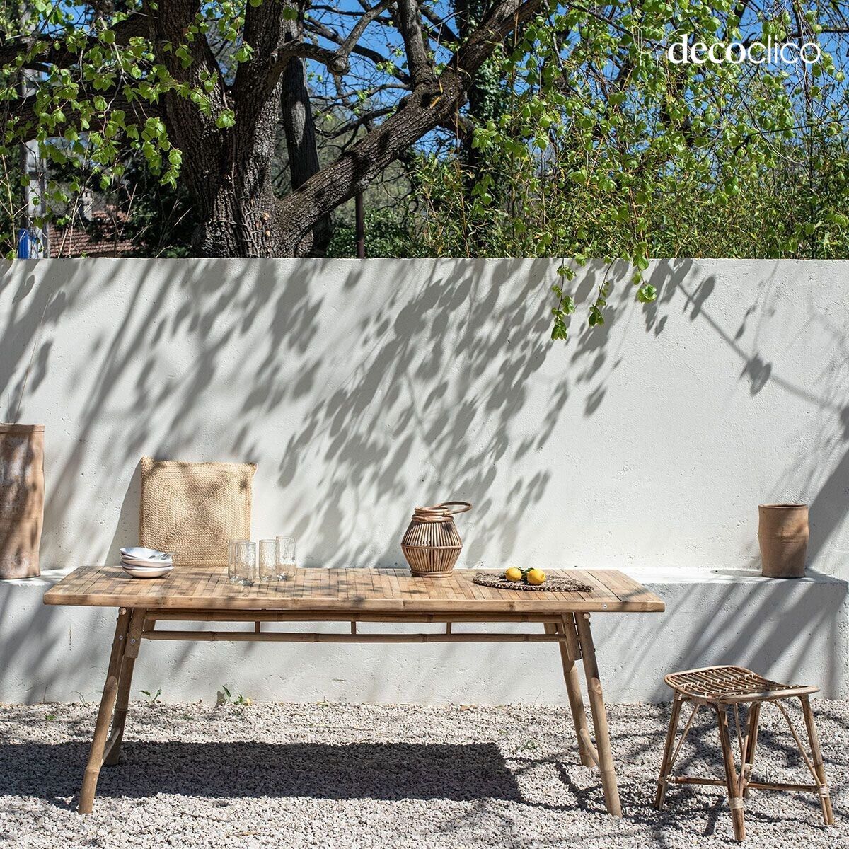 Mesa de centro rectangular de bambú natural Taman