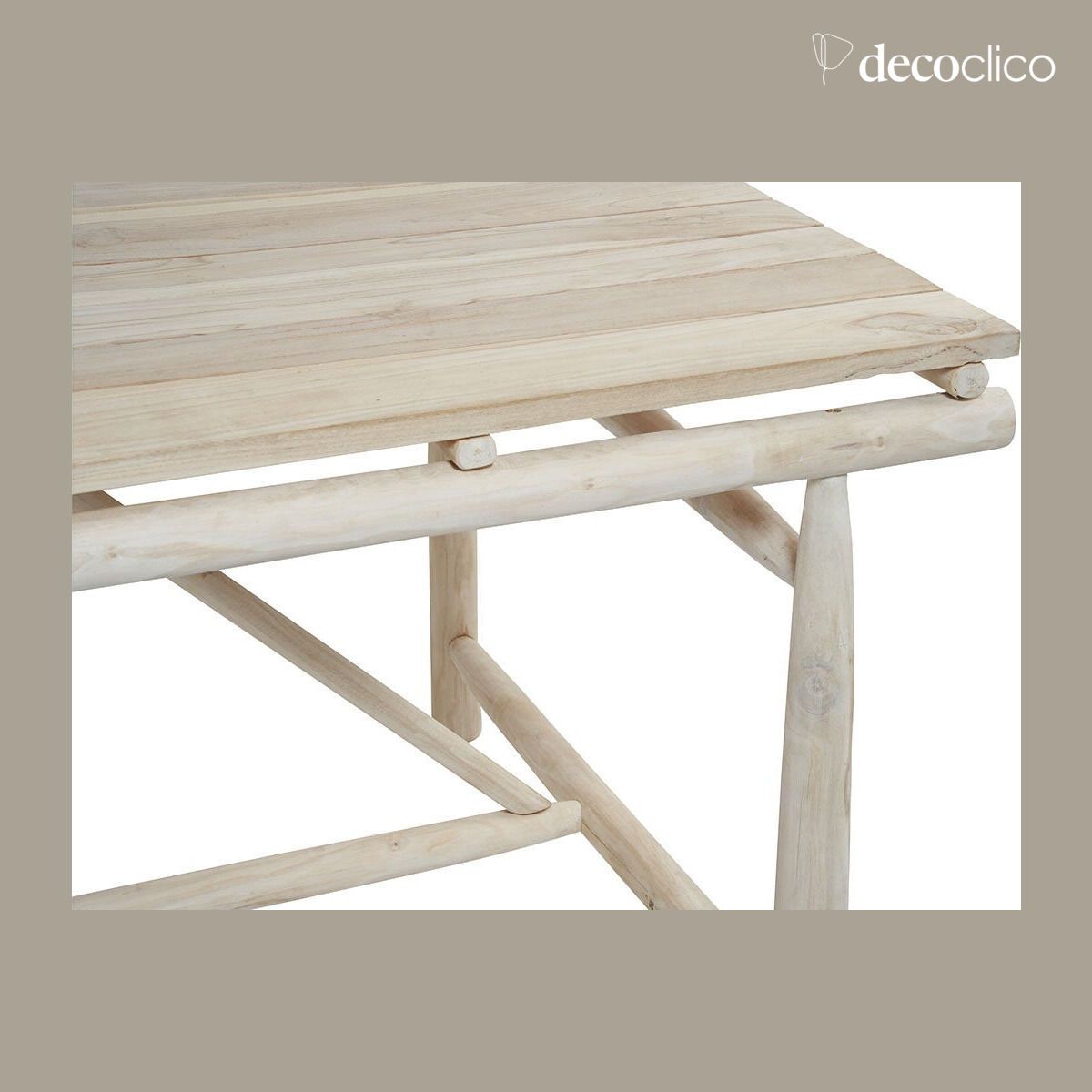 Mesa de comedor rectangular de madera de teca Pepper