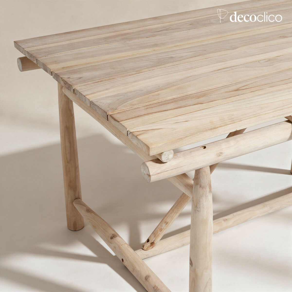 Mesa de comedor rectangular de madera de teca Pepper