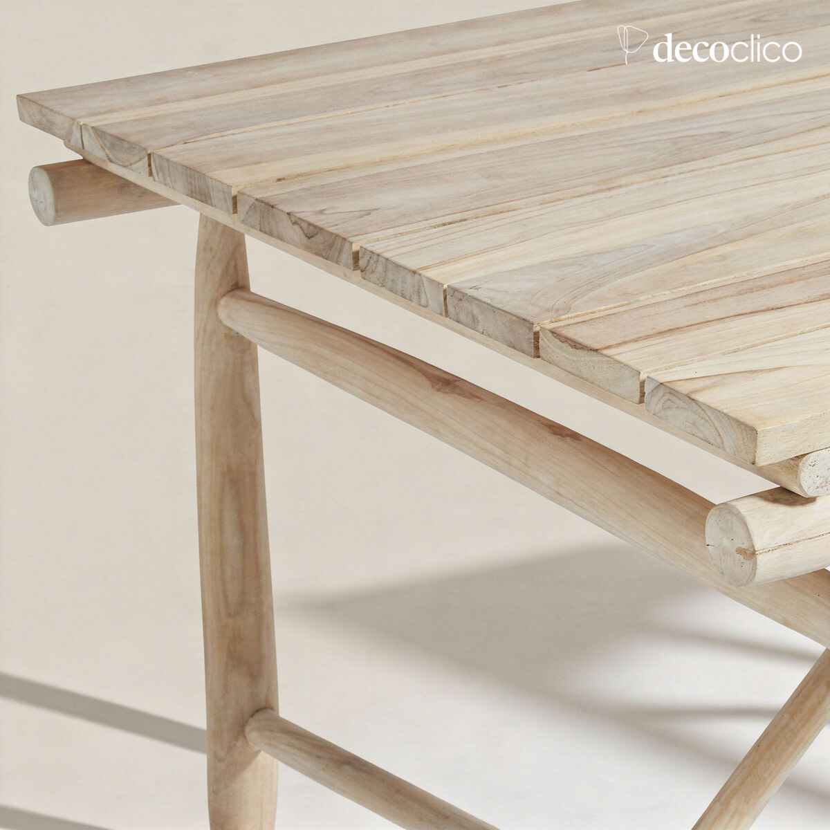 Mesa de comedor rectangular de madera de teca Pepper