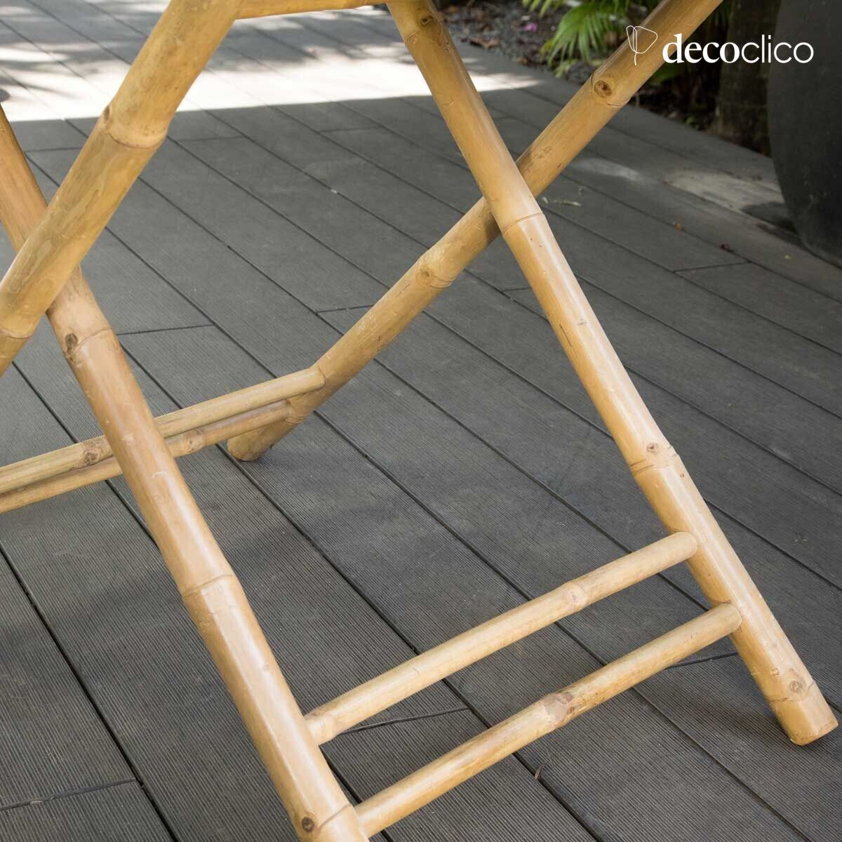 Mesa de jardín redonda plegable de bambú natural Taman