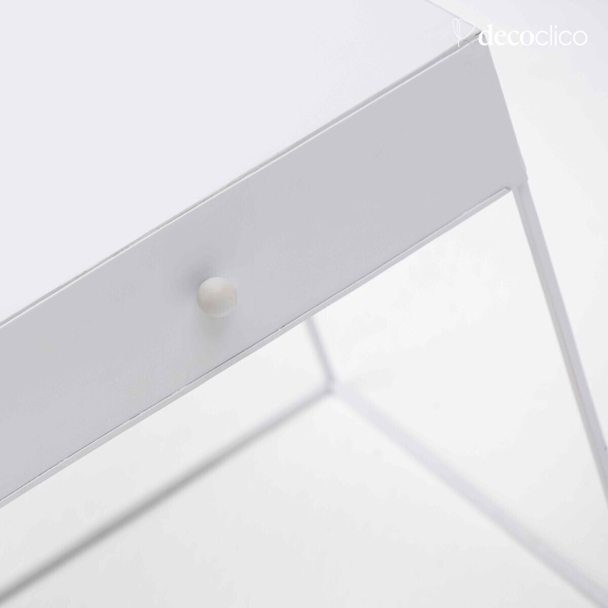 Mesita de noche de metal blanco mate 1 cajón Douglas