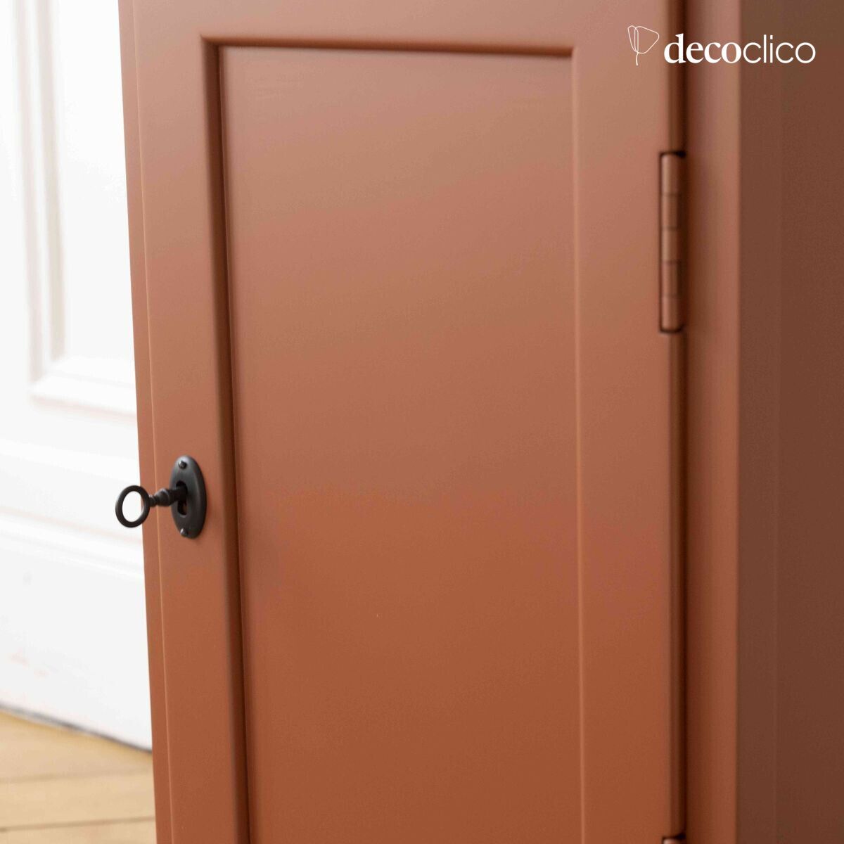 Mesita de noche parisina 1 puerta en pino marítimo terracota Léandre