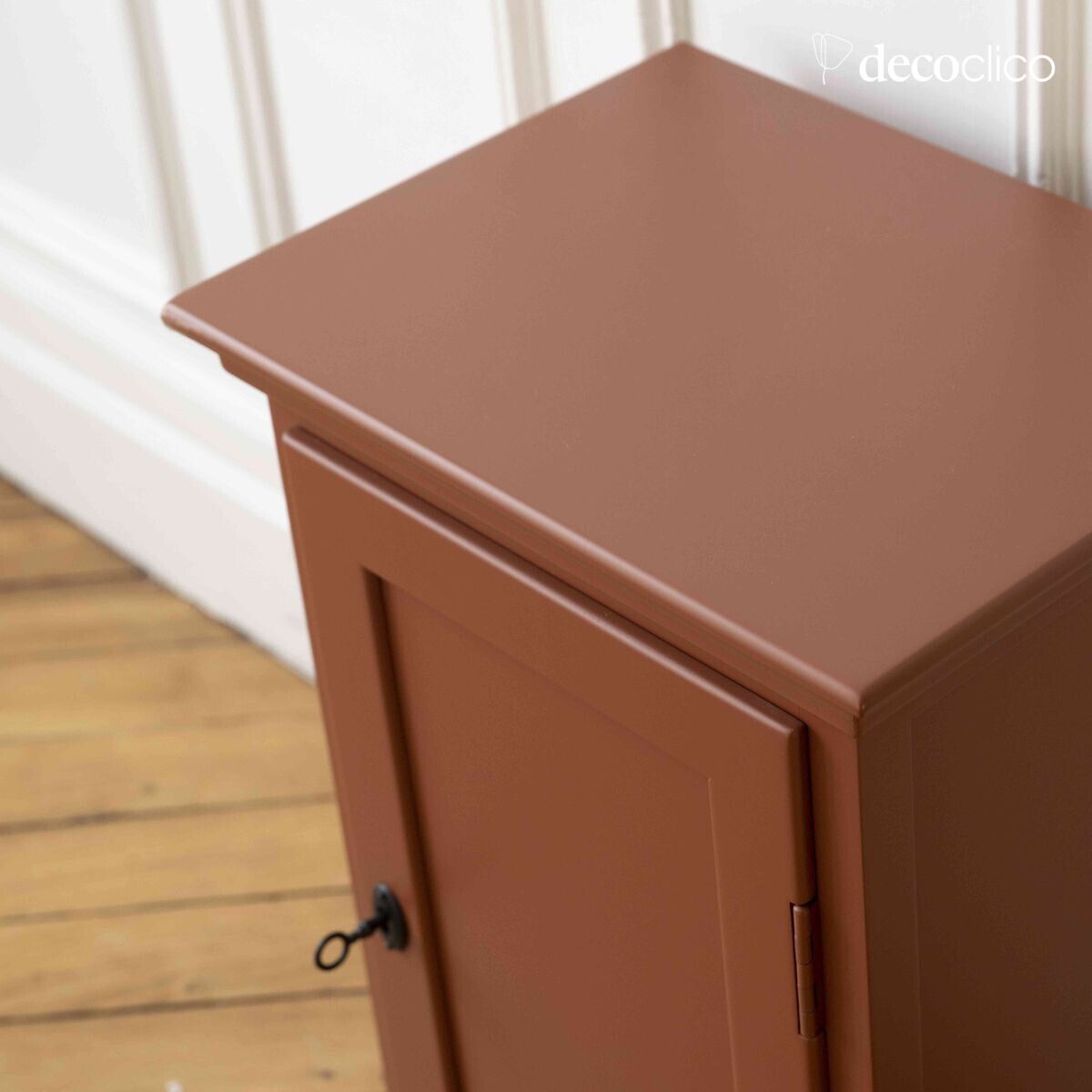 Mesita de noche parisina 1 puerta en pino marítimo terracota Léandre