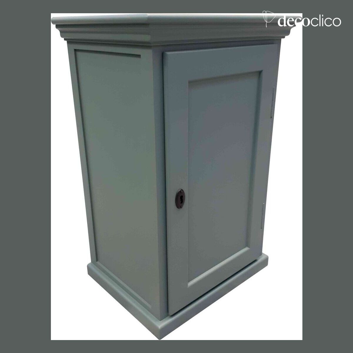 Mesita de noche parisina 1 puerta en pino marítimo verde salvia Léandre