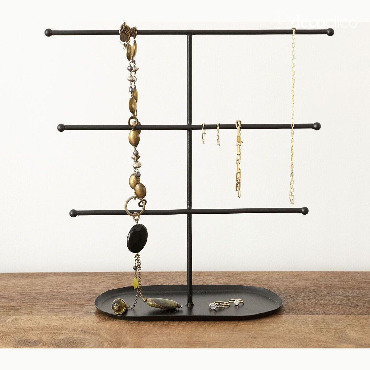 Metal jewelry holder with matte black finish Mira
