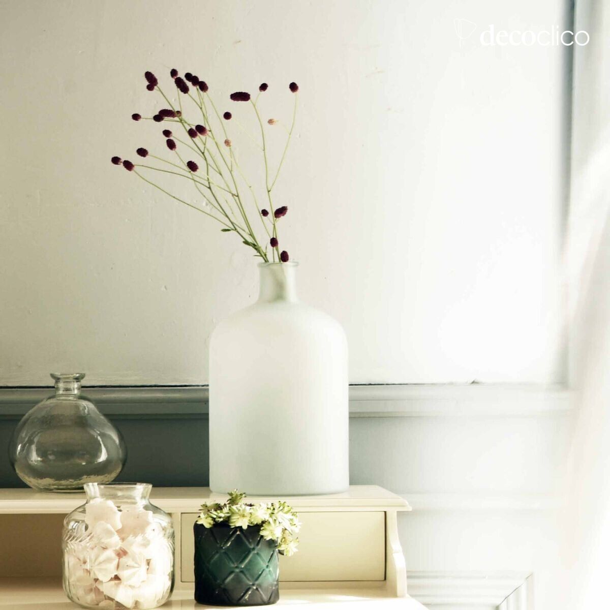 Milchflasche aus Mattglas in Flaschenform 31 x 18 cm Soline