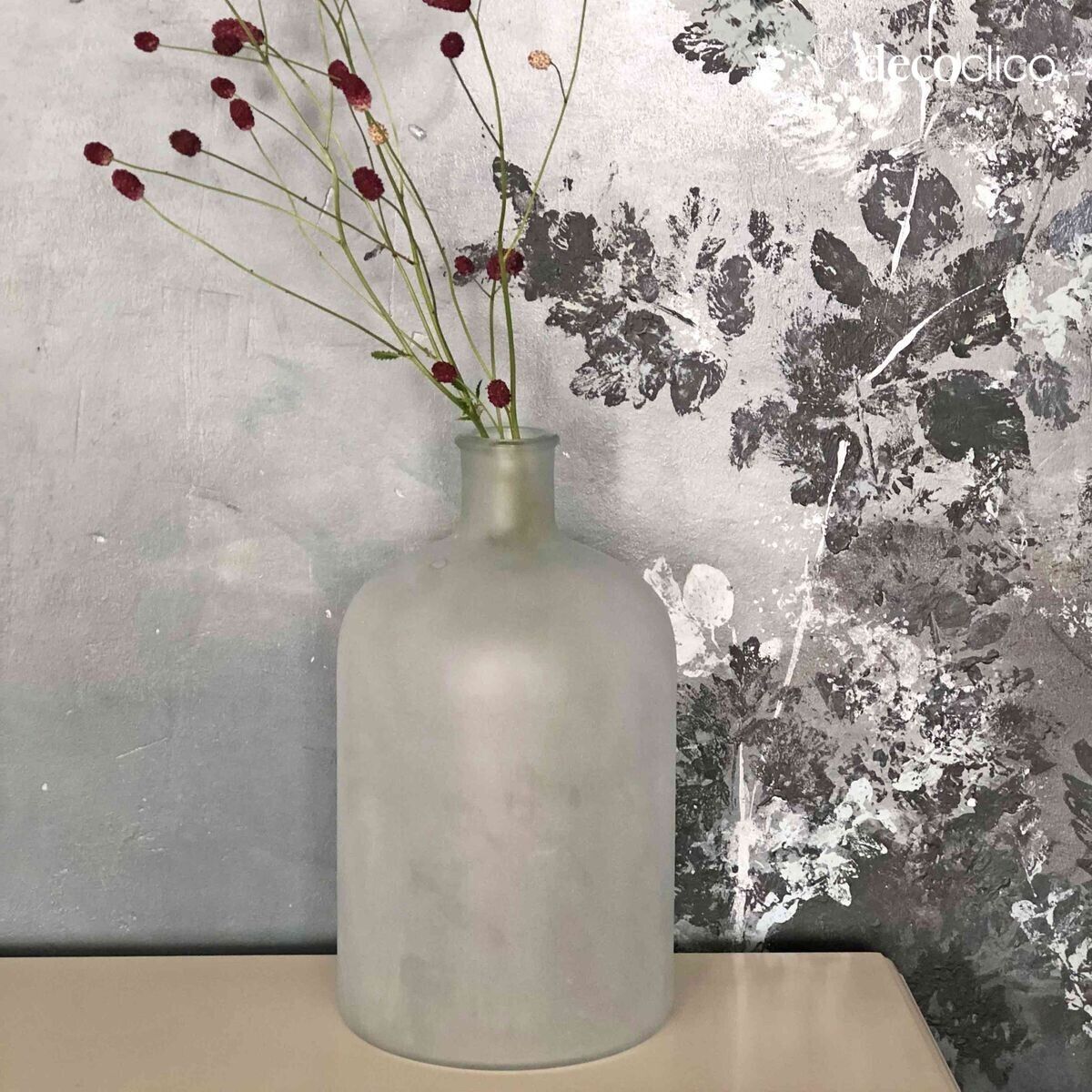 Milchflasche aus Mattglas in Flaschenform 31 x 18 cm Soline