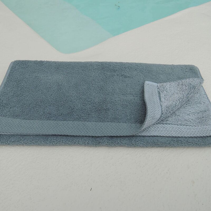 Mineral blue terry cotton guest towel 30 x 50 cm