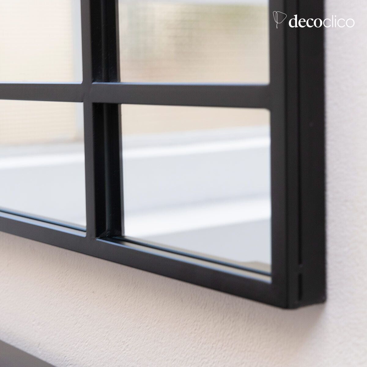 Miroir Art Déco en métal noir 130 x 90 cm Wallis