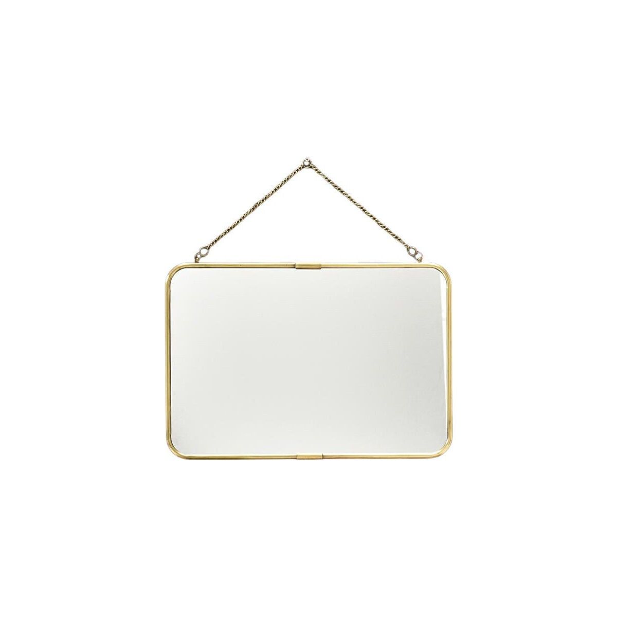 Miroir de barbier rectangulaire en laiton avec chaîne 57 x 39 cm  Chaumont