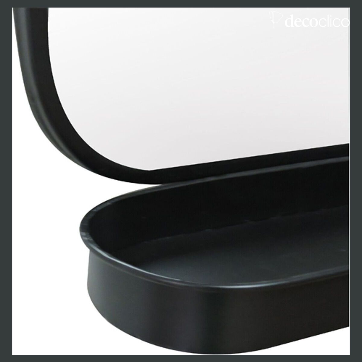 Miroir en métal noir avec étagère 50 x 78 cm Bricklane