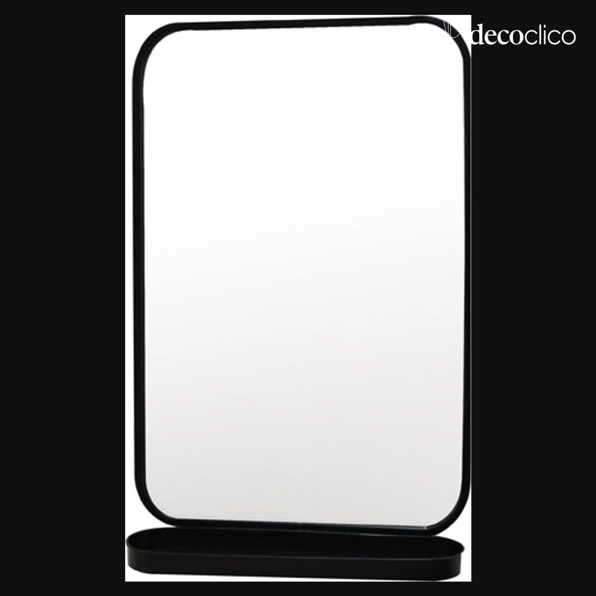 Miroir en métal noir avec étagère 50 x 78 cm Bricklane