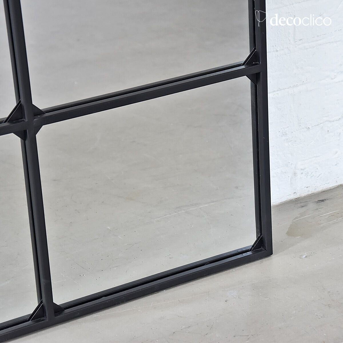 Miroir fenêtre en métal noir 80 x 130 cm Saïgon