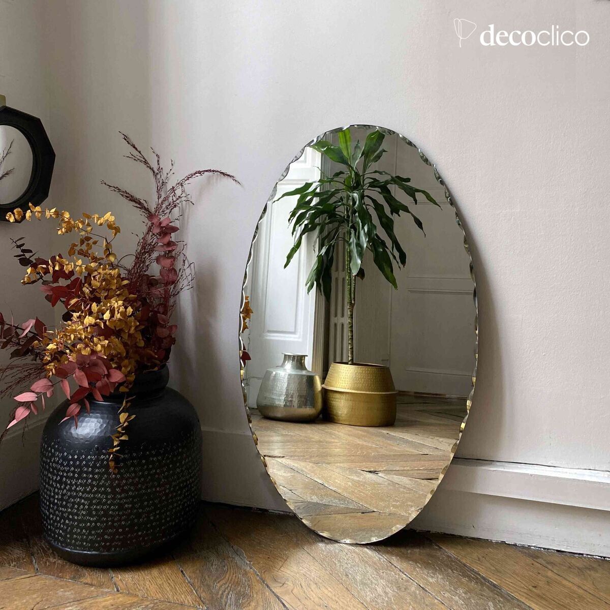 Miroir ovale biseauté Léonie 80 x 47 cm