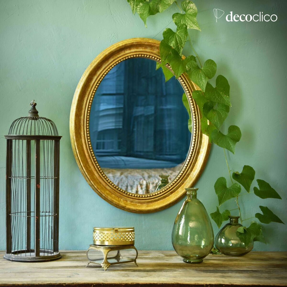 Miroir ovale doré 60 x 75 cm  Manderley