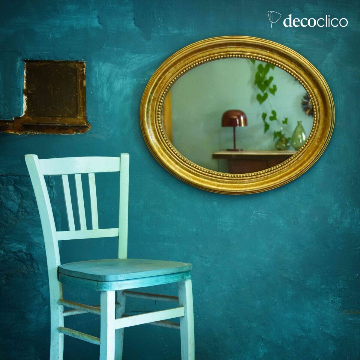 Miroir ovale doré 60 x 75 cm  Manderley