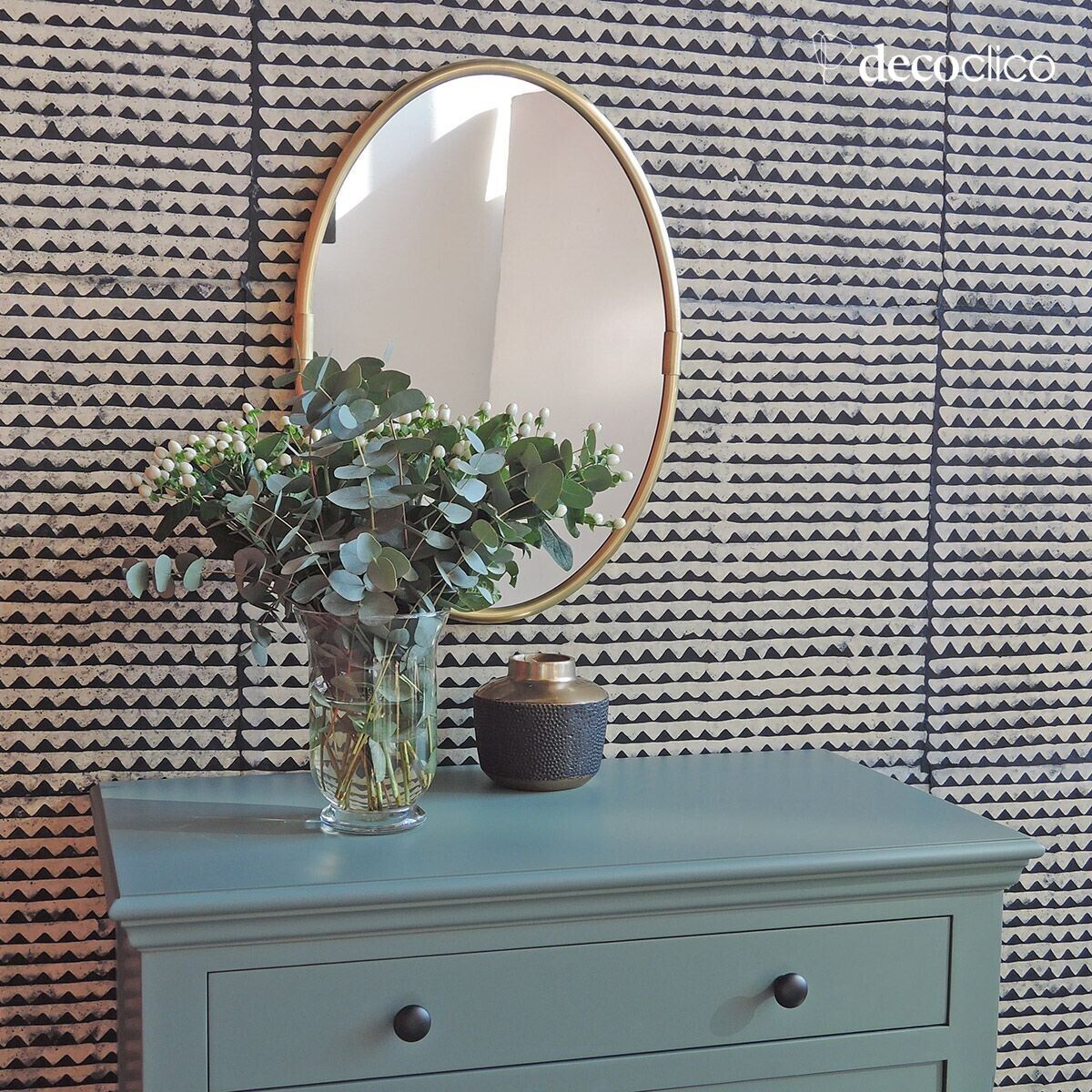 Miroir ovale en laiton 57 x 41 cm Chaumont