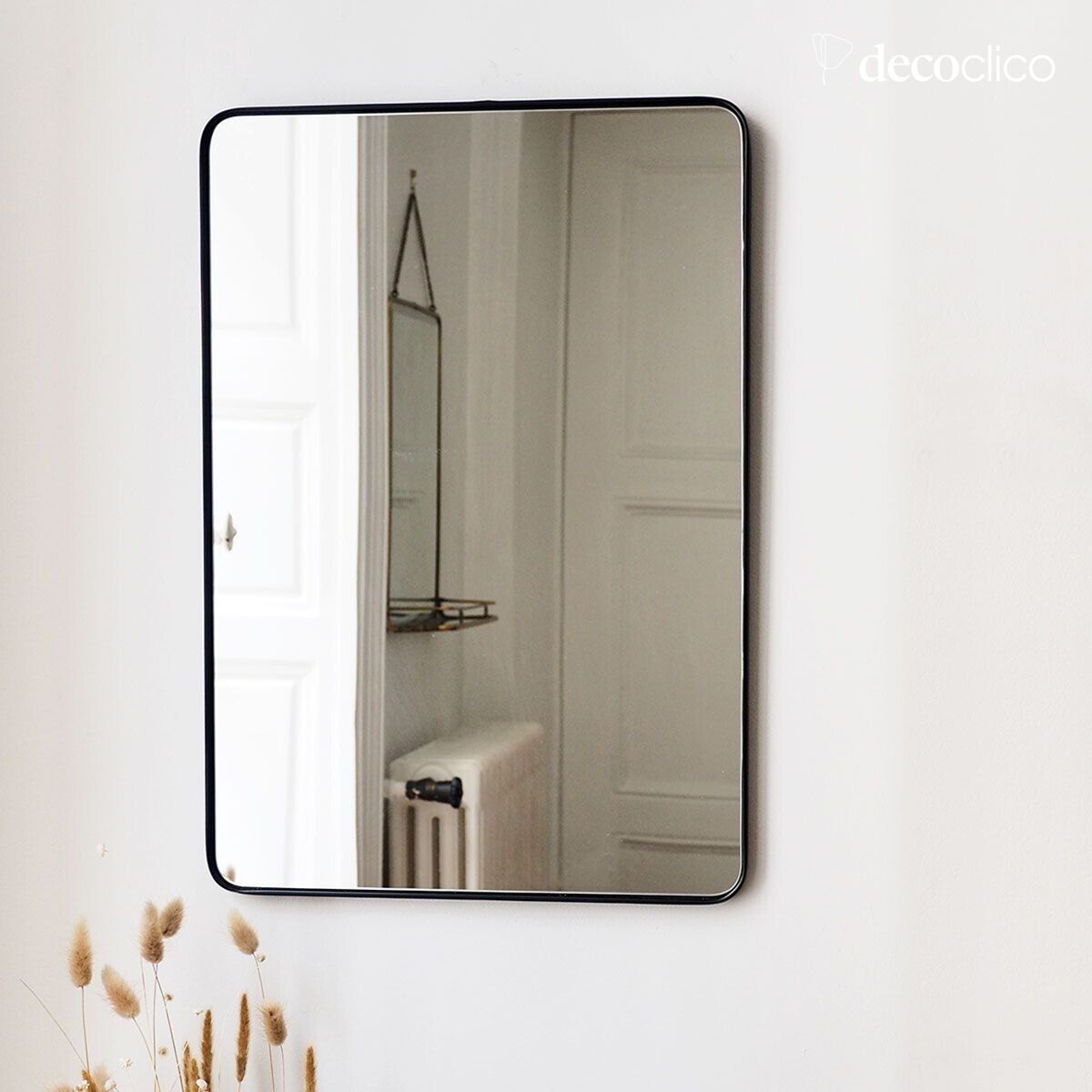 Miroir rectangulaire en laiton noir 58 x 40 cm