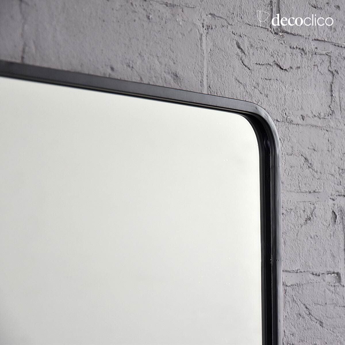 Miroir rectangulaire en métal noir avec étagère 60 x 35 cm  Bricklane