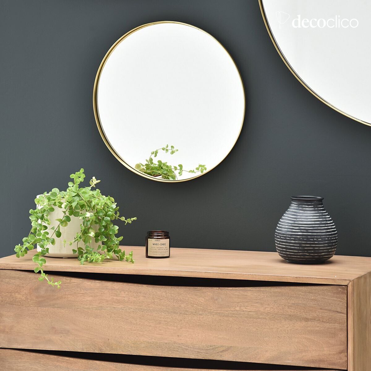 Miroir rond en laiton 40 cm  Murat