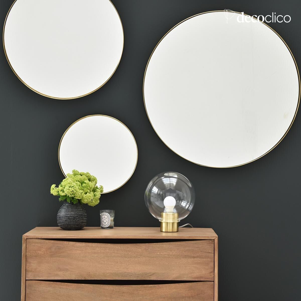 Miroir rond en laiton 80 cm  Murat