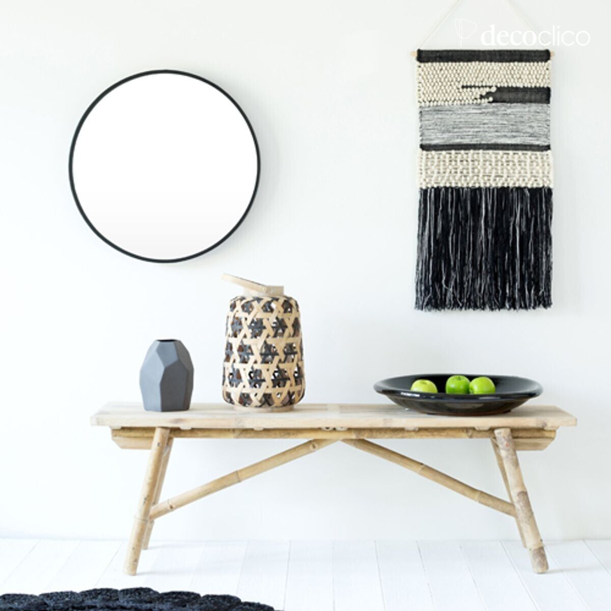 Miroir rond en métal noir 60 cm  Soho