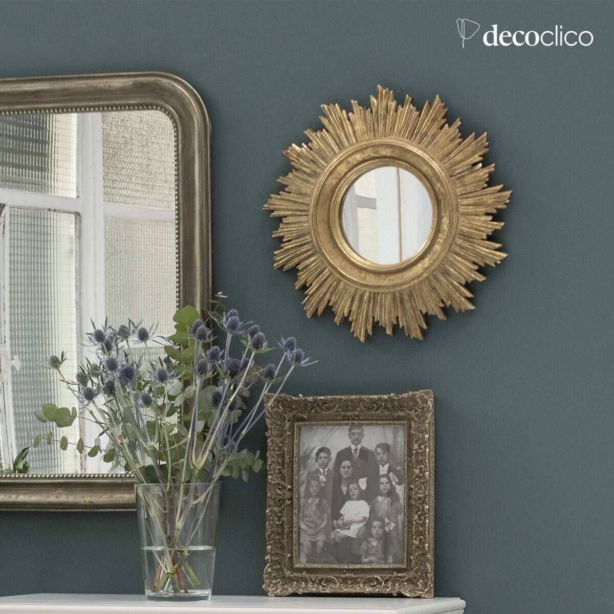 Miroir soleil style baroque doré 45 cm  Manderley
