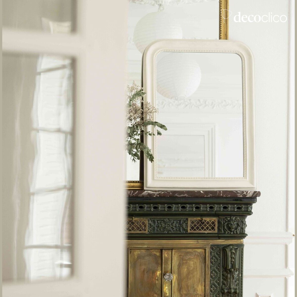 Miroir trumeau blanc 59 x 78 cm Manderley